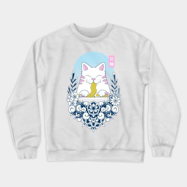 Ramen Cat Crewneck Sweatshirt by GODZILLARGE